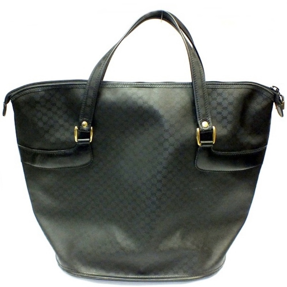 GUCCI RARE Vintage 1970s Émuete Sherry Line Black Micro GG Black Unisex …